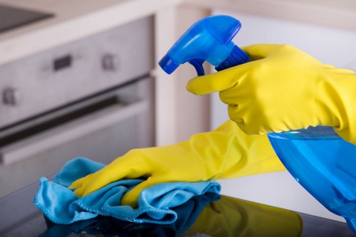 Local cleaning team preparing a Kennington flat for new occupants