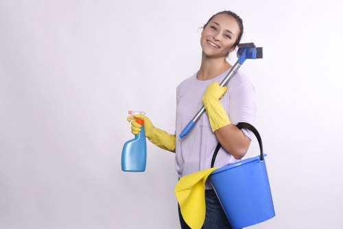 Upholstery cleaning process for a local office seating area