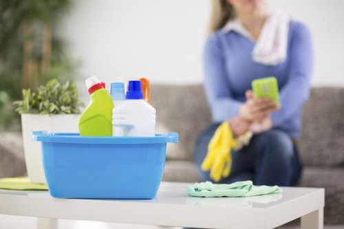 Local oven cleaner working in a Kennington flat kitchen